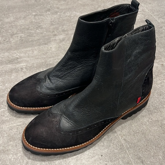 Marc Joseph Luxury Eva Lightweight Wingtip Ankle Boot Black Suede/Nappa Size 9 - Picture 2 of 10